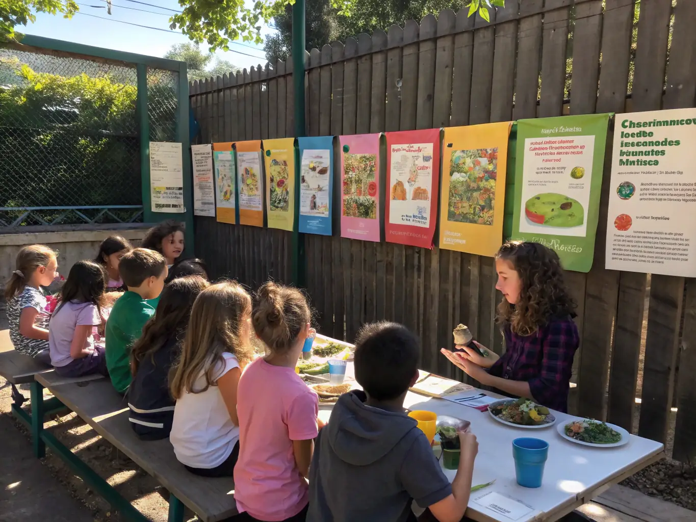 A photograph showcasing a group of students participating in an environmental education workshop, learning about local ecosystems.